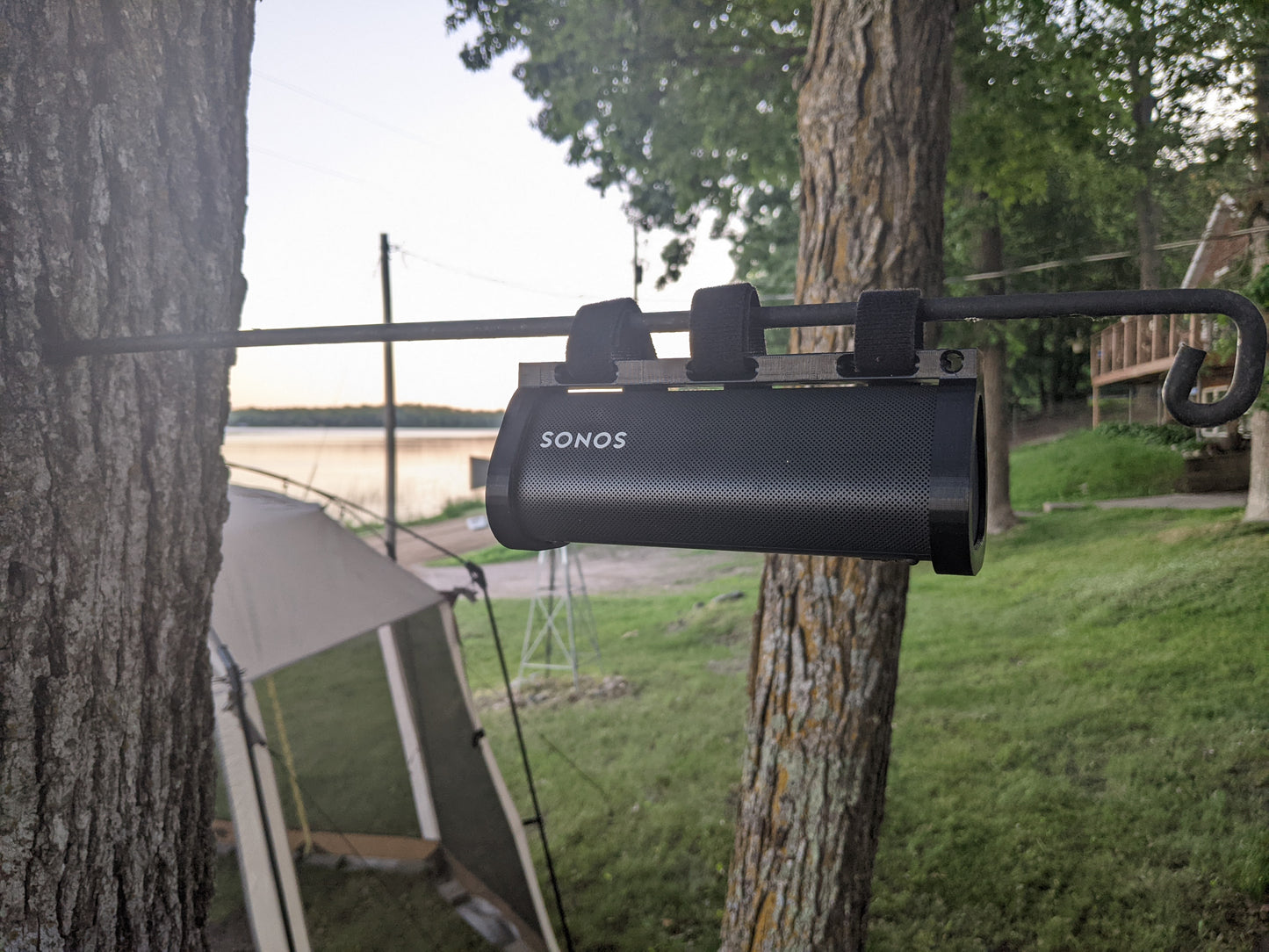 Bluetooth Speaker Mount w/ Hook & Loop Straps - Compatible with Sonos Roam