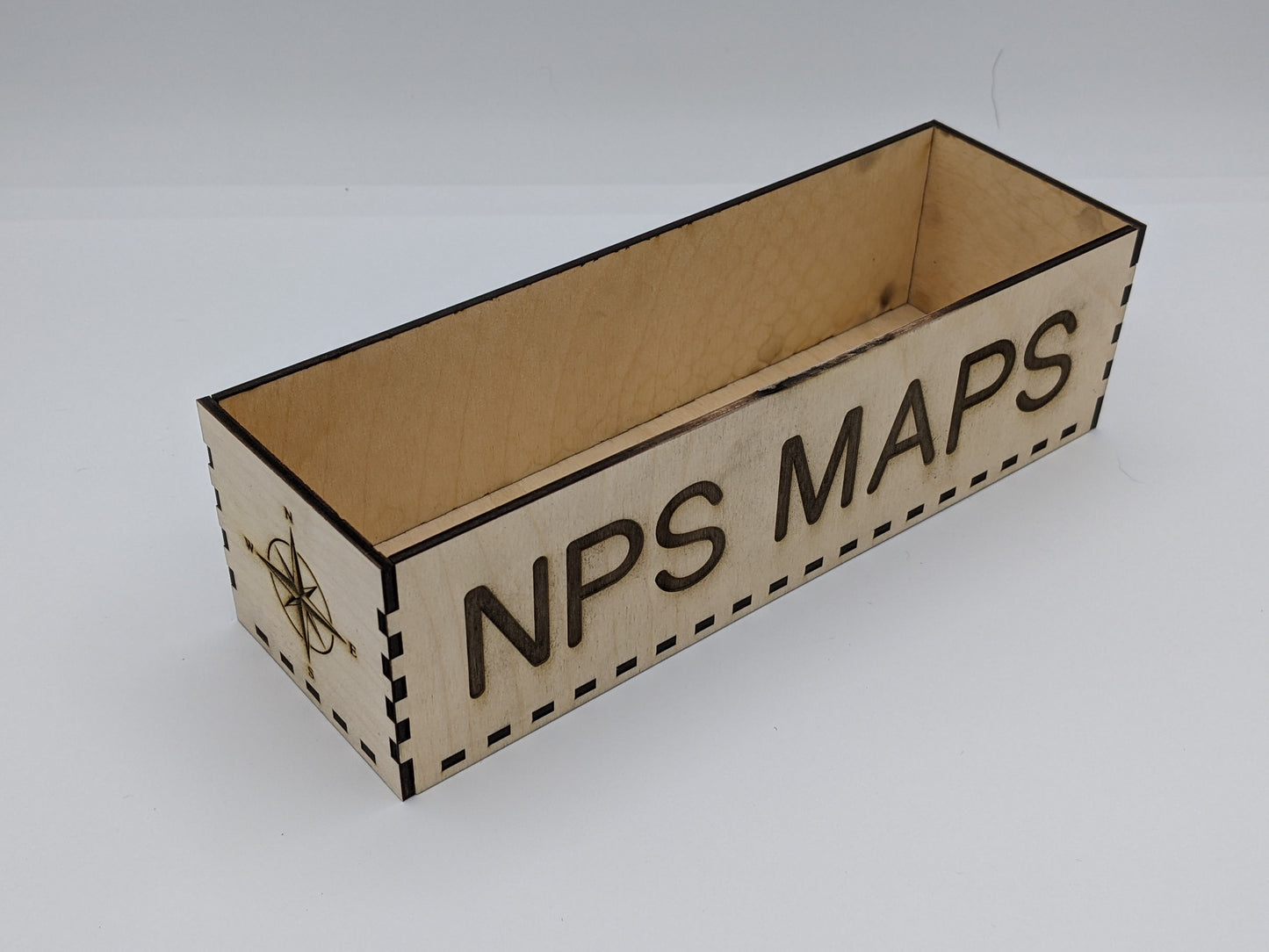 National & State Park Map Storage Box - Laser Engraved Wood